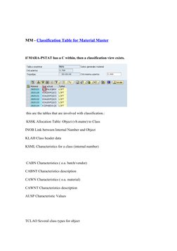 SAP Material Classification Tables Overview | PDF | Science ...