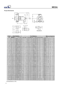 KSB MEGA G Pump Specifications | PDF | Pump | Chemical Engineering