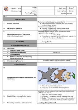 Grade 7 Science Daily Lesson Log | PDF | Learning | Teachers