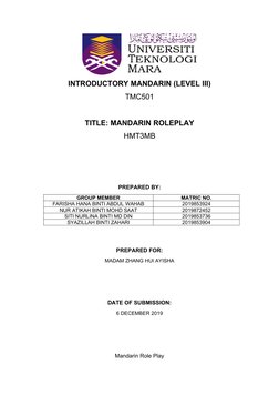 Mandarin Level 3 Roleplay Script | PDF | Classical Chinese Philosophy ...