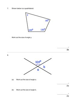 Grade 8 Angles Exam Questions | PDF | Triangle | Triangle Geometry