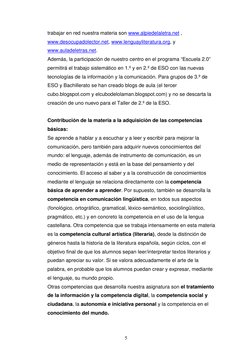 5 
trabajar en red nuestra materia son www.alpiedelaletra.net , 
www.desocupadolector.net, www.lenguayliteratura.org, y 
ww