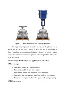 Figure 1.7 Linear actuation of gate valve by hydraulics
Air logic valves represent the analogous version of hydraulic valves