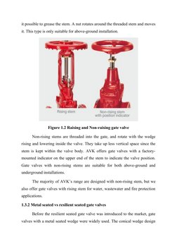it possible to grease the stem. A nut rotates around the threaded stem and moves
it. This type is only suitable for above-gro