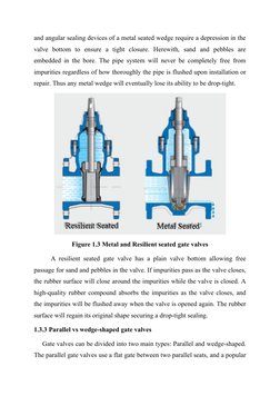 and angular sealing devices of a metal seated wedge require a depression in the
valve  bottom  to  ensure  a  tight  closure.