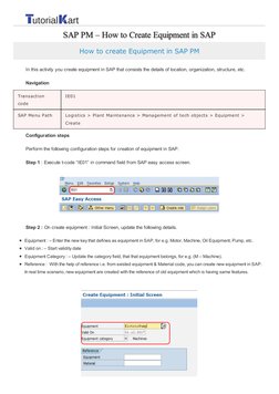 Creating Equipment in SAP PM | PDF | Computers