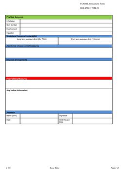COSHH Assessment Form Template | PDF | Personal Protective Equipment ...