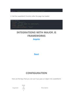 Sweetalert2 Examples SweetAlert2: Custom Alert Examples | PDF | Parameter (Computer ...
