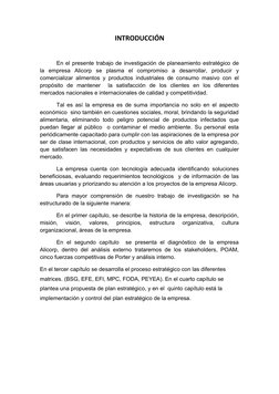 INTRODUCCIÓN
En el presente trabajo de investigación de planeamiento estratégico de
la  empresa  Alicorp  se  plasma  el  com
