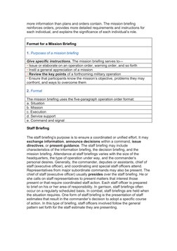 Military Briefing Formats Explained | PDF | Memorandum | Staff (Military)