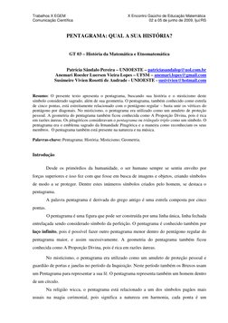 Trabalhos X EGEM 
             X Encontro Gaúcho de Educação Matemática 
Comunicação Científica