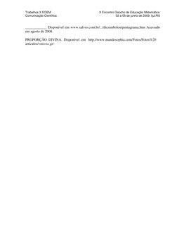 Trabalhos X EGEM 
             X Encontro Gaúcho de Educação Matemática 
Comunicação Científica