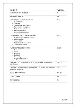 Tata Motors HR Policies Overview | PDF | Human Resources | Human ...