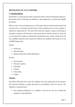Tata Motors HR Policies Overview | PDF | Human Resources | Human ...