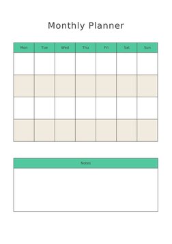 Monthly Planner
Mon
Tue
Wed
Thu
Fri
Sat
Sun
Notes
