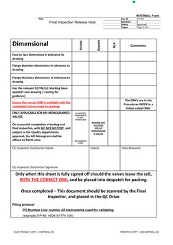 Final Inspection Release Note Template | PDF | Valve | Engineering ...