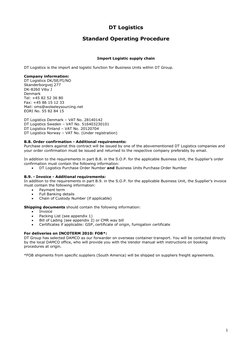 DT Logistics SOP for Import Operations | PDF