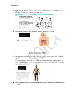 LORE SORIA

Sg de l faja de glenard: levantar ambas manos por detrás alivia el dolor. También al 
levantar el estomago y sol