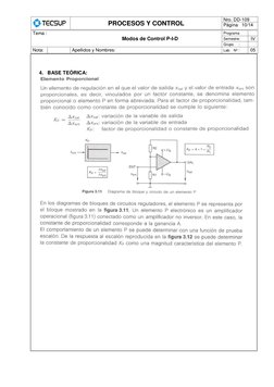 PROCESOS Y CONTROL 
Nro. DD-109 
Página   10/14 
 
 
Tema : 
Modos de Control P-I-D  
Programa 
 
Semestre: 
IV 
Grupo