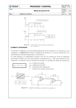 PROCESOS Y CONTROL 
Nro. DD-109 
Página   11/14 
 
 
Tema : 
Modos de Control P-I-D  
Programa 
 
Semestre: 
IV 
Grupo