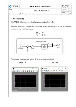 PROCESOS Y CONTROL 
Nro. DD-109 
Página   15/14 
 
 
Tema : 
Modos de Control P-I-D  
Programa 
 
Semestre: 
IV 
Grupo