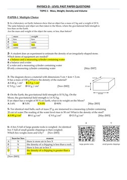 Mass, Weight, Density Exam Questions | PDF | Density | Weight