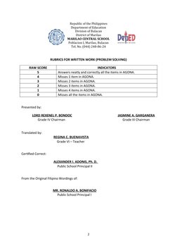 Republic of the Philippines
Department of Education
Division of B