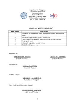 Republic of the Philippines
Department of Education
Division of B