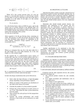 (7) 
 
Where ΔP is the cyclone pressure drop, ρf is the gas 
density; u1 is the inlet duct velocity; u2 is the exit duct ve