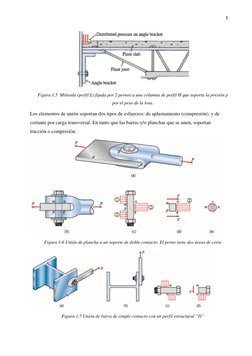 5 
 
Figura 1.5  Ménsula (perfil L) fijada por 2 pernos a una columna de perfil H que soporta la presión p 
por el peso de la