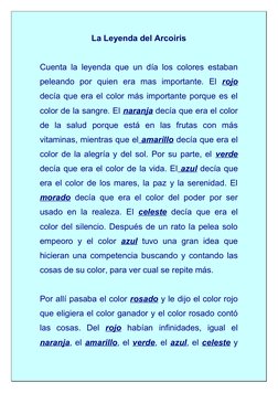 La Leyenda del Arcoiris para Niños | PDF