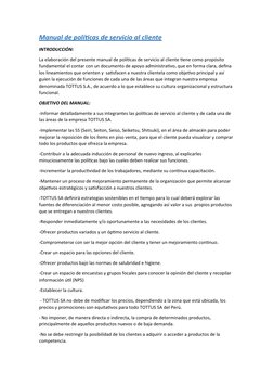 Mejora del Servicio al Cliente en TOTTUS | PDF | Cliente | Servicio al ...