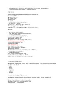 X is not quite/nearly as (comfortable/expensive/ convenient) as Y because ...
X is virtually/exactly the same as Y when it co