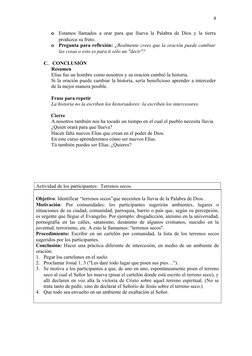 o
Estamos llamados a orar para que llueva la Palabra de Dios y la tierra
produzca su fruto.
o
Pregunta para reflexión: ¿Realm