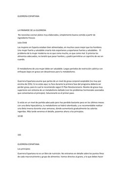 GUERRERA ESPARTANA 
 
 
LA PIRÁMIDE DE LA GUERRERA 
 No necesitas cocinar platos muy elaborados, simplemente buena comida a p