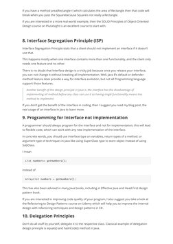 If you have a method area(Rectangle r) which calculates the area of Rectangle then that code will
break when you pass the Squ