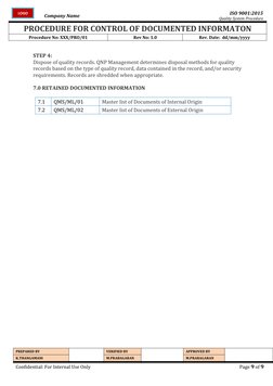 Document Control Procedure Overview | PDF | Quality Management System ...