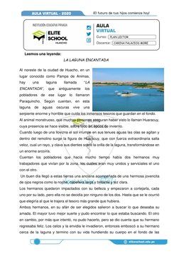 Leyenda de la Laguna Encantada de Huacho | PDF
