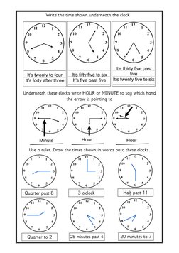 Time Assessment Worksheet | PDF | Clock | Horology