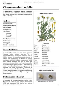 (https://es.wikipedia.org/wiki/C%C3%A9sped) (https://commons.wikimedia.org/wiki/File:Chamomillae_romanae_flos_dried.jpg) (ht