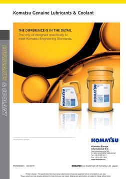 Komatsu Genuine Oil Specifications Guide | PDF | Motor Oil | Bearing ...