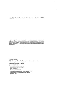 La edición de esta obra se ha beneficiado de la ayuda financiera de INTER 
NATIONES, de Bonn.
Quedan rigurosamente prohibidas