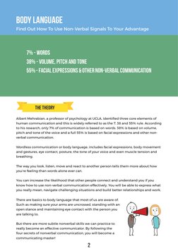 2
The Theory
Albert Mehrabian, a professor of psychology at UCLA, identified three core elements of 
human communication and