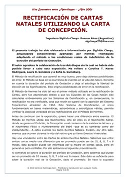 15to Encuentro entre Astrólogos – Año 2001
15to Encuentro entre Astrólogos – Año 2001
RECTIFICACIÓN DE CARTAS
RECTIFICACIÓN D