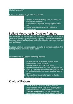 What will you learn?
At the end of the lesson, you should be able to:
1. Prepare and select drafting tools in accordance 
wit