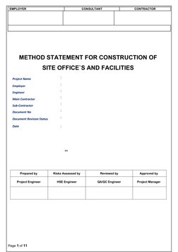 Method Statement for Site Office Construction | PDF | Emergency | First Aid
