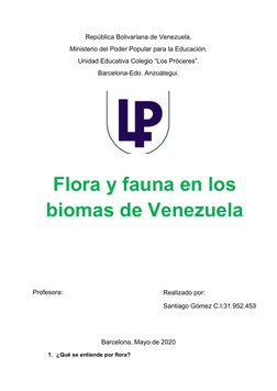 República Bolivariana de Venezuela.
Ministerio del Poder Popular para la Educación.
Unidad Educativa Colegio “Los Próceres”.