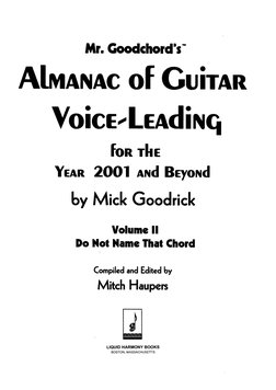 アート・デザイン・音楽 Mr. Goodchord Almanac of Guitar Vol. II Almanac of Guitar Voice-Leading Vol. II - Mick Goodrick | PDF