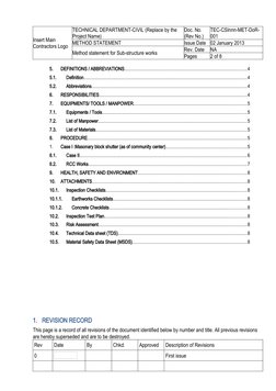 Method Statement for Sub-Structure Works | PDF | Deep Foundation | Concrete