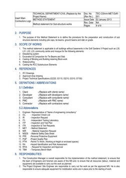 Method Statement for Sub-Structure Works | PDF | Deep Foundation | Concrete